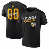 Pittsburgh Penguins Big & Tall Hustle Personalized Name & Number T-Shirt - Black | US 203921093