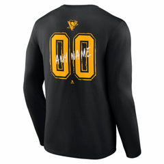 Pittsburgh Penguins Hustle Personalized Name & Number Long Sleeve T-Shirt - Black | US 203921094