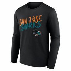 San Jose Sharks Hustle Personalized Name & Number Long Sleeve T-Shirt - Black | US 203921100