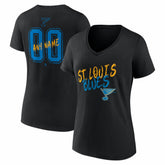 St. Louis Blues Women's Hustle Personalized Name & Number V-Neck T-Shirt - Black | US 203921114