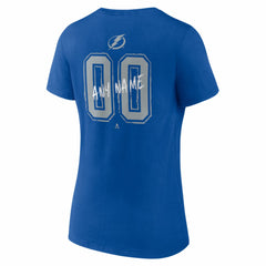 Tampa Bay Lightning Women's Hustle Personalized Name & Number V-Neck T-Shirt - Blue | US 203921118