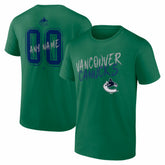 Vancouver Canucks Hustle Personalized Name & Number T-Shirt - Green | US 203921129