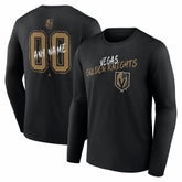 Vegas Golden Knights Hustle Personalized Name & Number Long Sleeve T-Shirt - Black | US 203921132