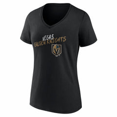 Vegas Golden Knights Women's Hustle Personalized Name & Number V-Neck T-Shirt - Black | US 203921135