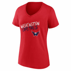 Washington Capitals Women's Hustle Personalized Name & Number V-Neck T-Shirt - Red | US 203921141