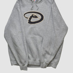 Arizona Diamondbacks Majestic 2000s Hooded Pullover Sweatshirt - Heather Gray - Vintage Pullover