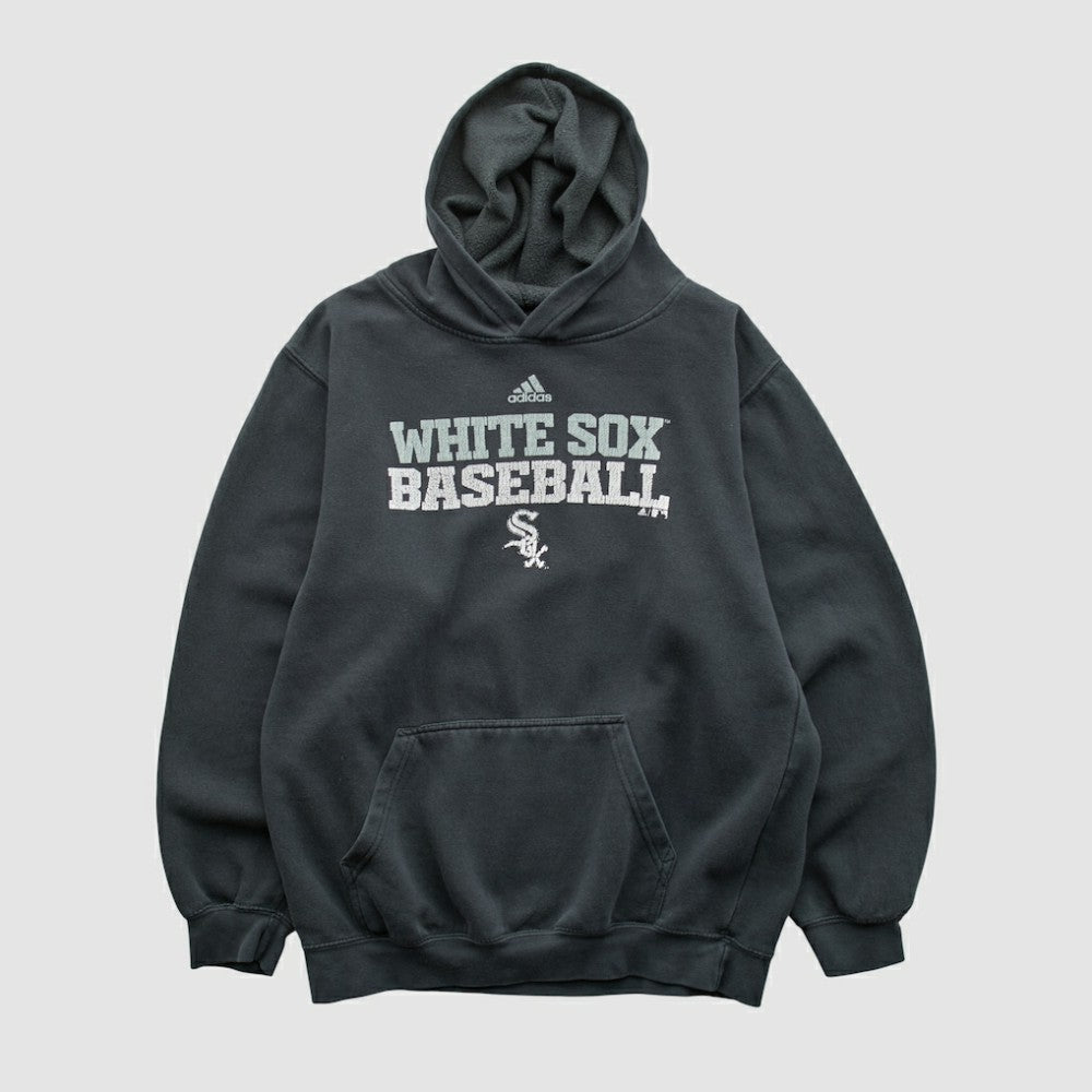Chicago White Sox Adidas 2010s Hooded Pullover Sweatshirt - Charcoal - XVintage Pullover