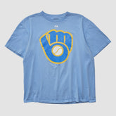 Milwaukee Brewers Majestic 2000s T-shirt - Light Blue - Vintage T-shirts