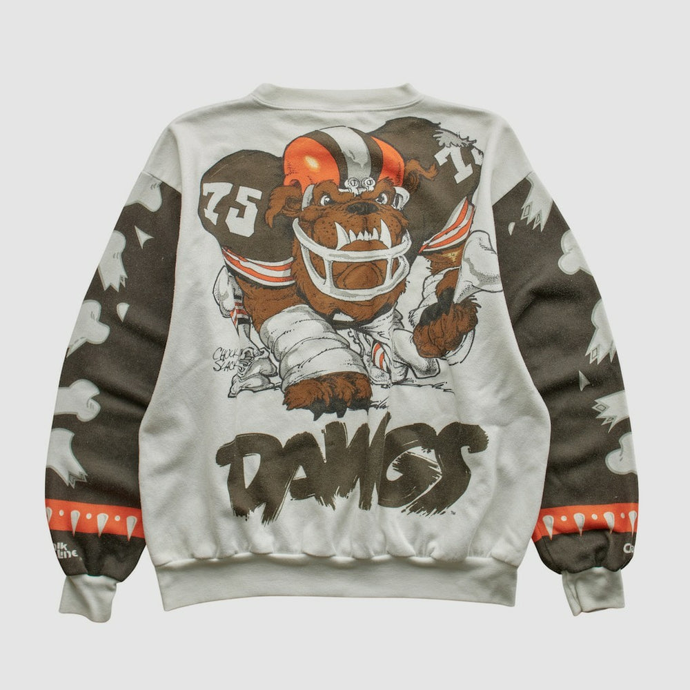Cleveland Browns Chalk Line 90s Pullover Sweatshirt - White Pullover
