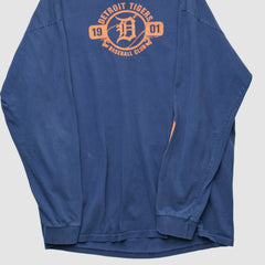 Detroit Tigers Nike 2000s Long Sleeve T-shirt - Navy - Vintage T-shirts