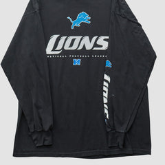 Detroit Lions NFL 2010s Long Sleeve T-shirt - Black T-shirts