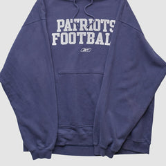 New England Patriots Reebok 2000s Hooded Pullover Sweatshirt - Navy Pullover