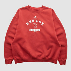 Boston Red Sox Adidas 2000s Pullover Sweatshirt - Red - Vintage Pullover