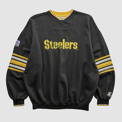 Pittsburgh Steelers Starter 90s Pullover Sweatshirt - Black Pullover