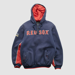Boston Red Sox GIII Sports 2007 Hooded 1/4 Zip Sweatshirt - Navy - Vintage Sweatshirts