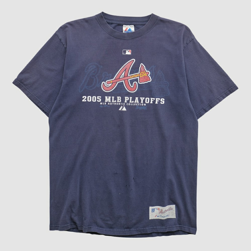 Atlanta Braves Majestic 2005 T-shirt - Navy - Vintage T-shirts