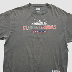 St. Louis Cardinals Majestic 2000s T-shirt - Charcoal - 2XVintage T-shirts