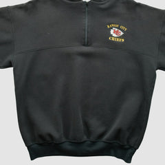 Kansas City Chiefs Dodger 90s Hooded 1/4 Zip Sweatshirt - Black Sweatshirts