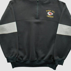 Kansas City Chiefs Dodger 90s Hooded 1/4 Zip Sweatshirt - Black Sweatshirts