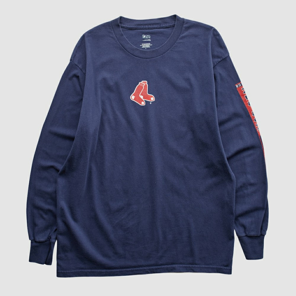 Boston Red Sox Lee Apparel 2000s Long Sleeve T-shirt - Navy - Vintage T-shirts