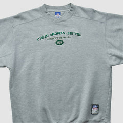 New York Jets Reebok 2000s Pullover Sweatshirt - Heather Gray Pullover