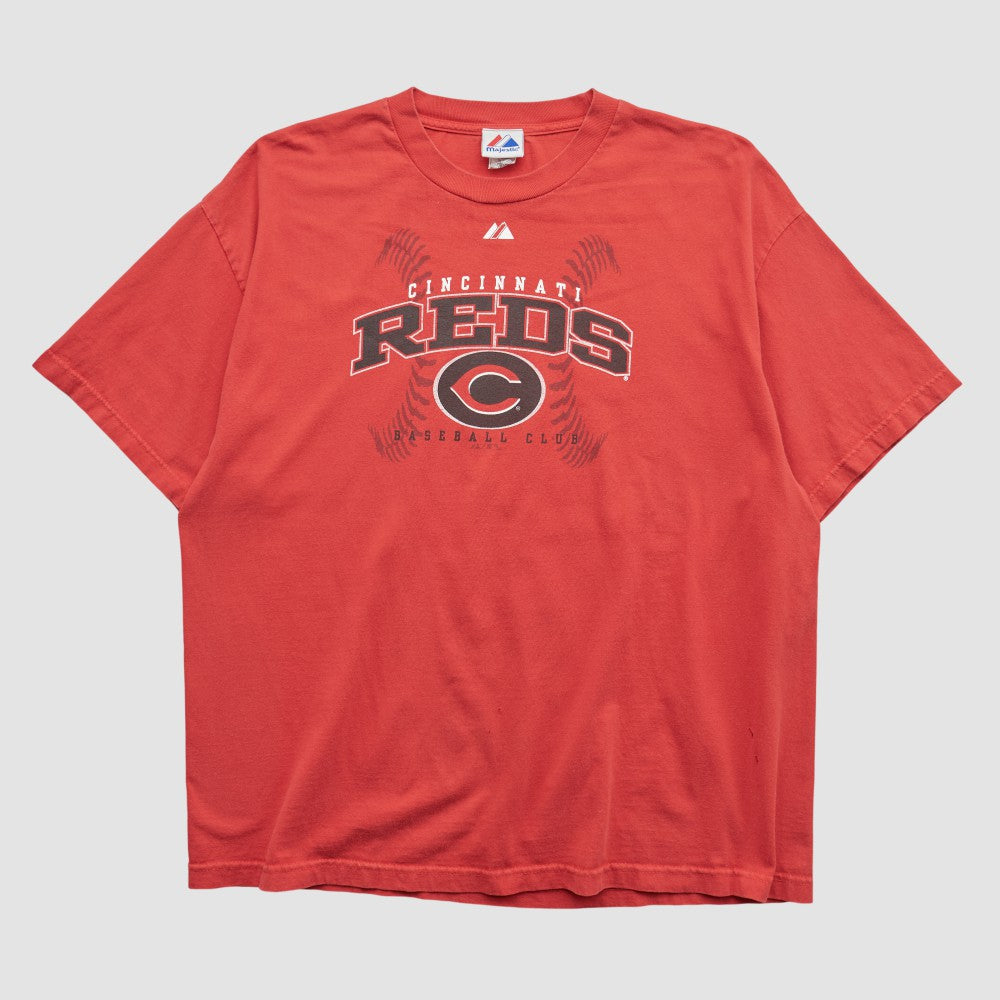 Cincinnati Reds Majestic 2000s T-shirt - Red - XVintage T-shirts