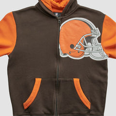 Cleveland Browns NFL 2010s Hooded Full Zip Sweatshirt - Brown Sweatshirts