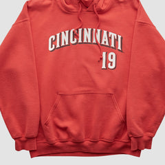 Cincinnati Reds Genuine Merchandise 2000s Hooded Pullover Sweatshirt - Red - Vintage Pullover