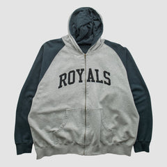 Kansas City Royals 2000s Hooded Full Zip Sweatshirt - Heather Gray - 2XVintage Sweatshirts