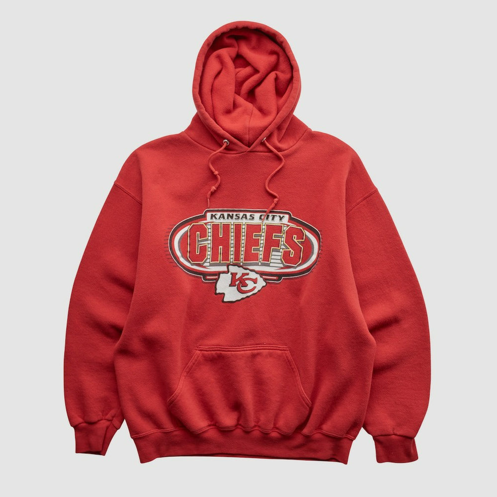 Kansas City Chiefs Logo Athletic 90s Hooded Pullover Sweatshirt - Red Pullover