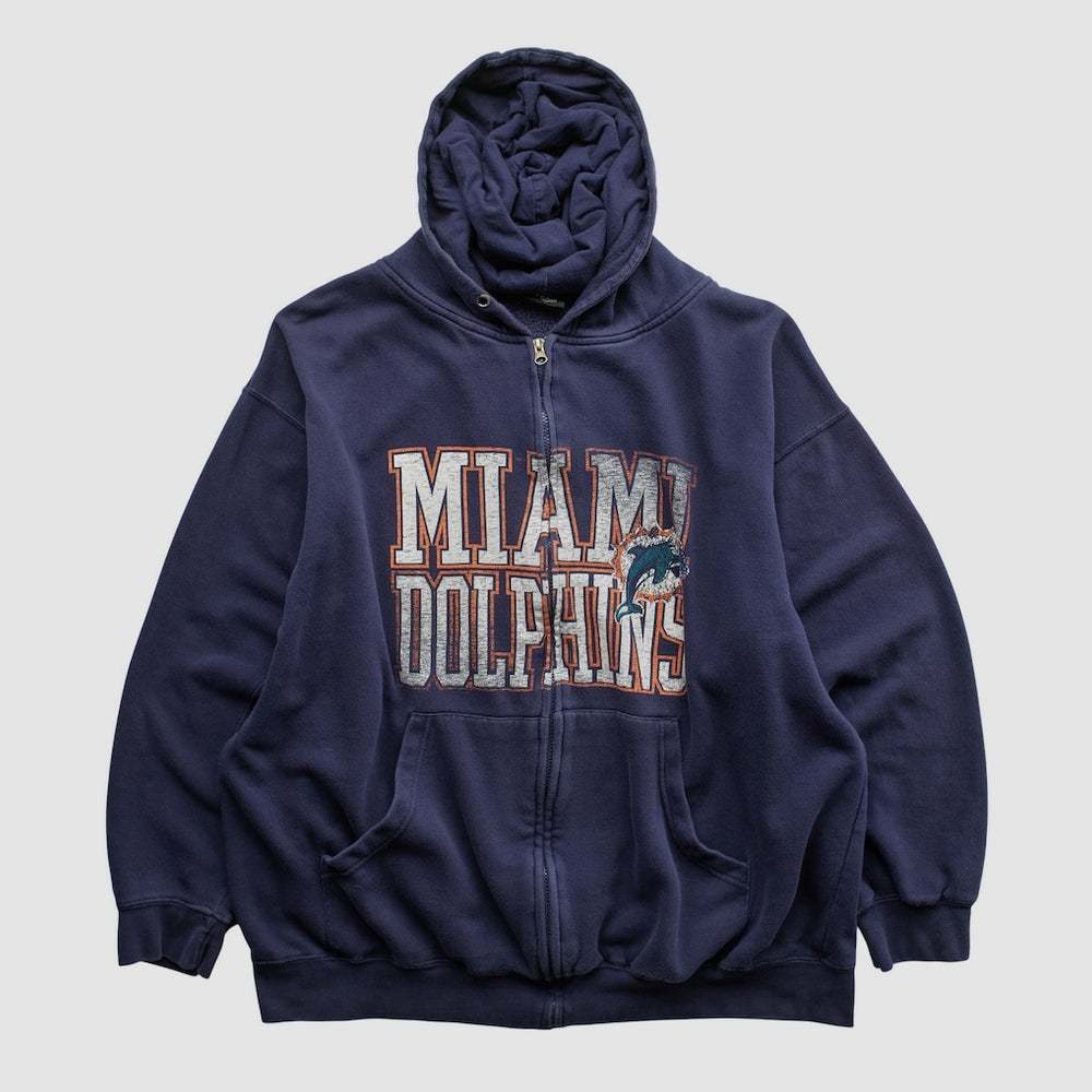 Miami Dolphins NFL 2010s Hooded Full Zip Sweatshirt - Navy Sweatshirts