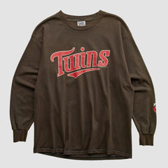 Minnesota Twins Lee Sport 2004 Long Sleeve T-shirt - Brown - Vintage T-shirts