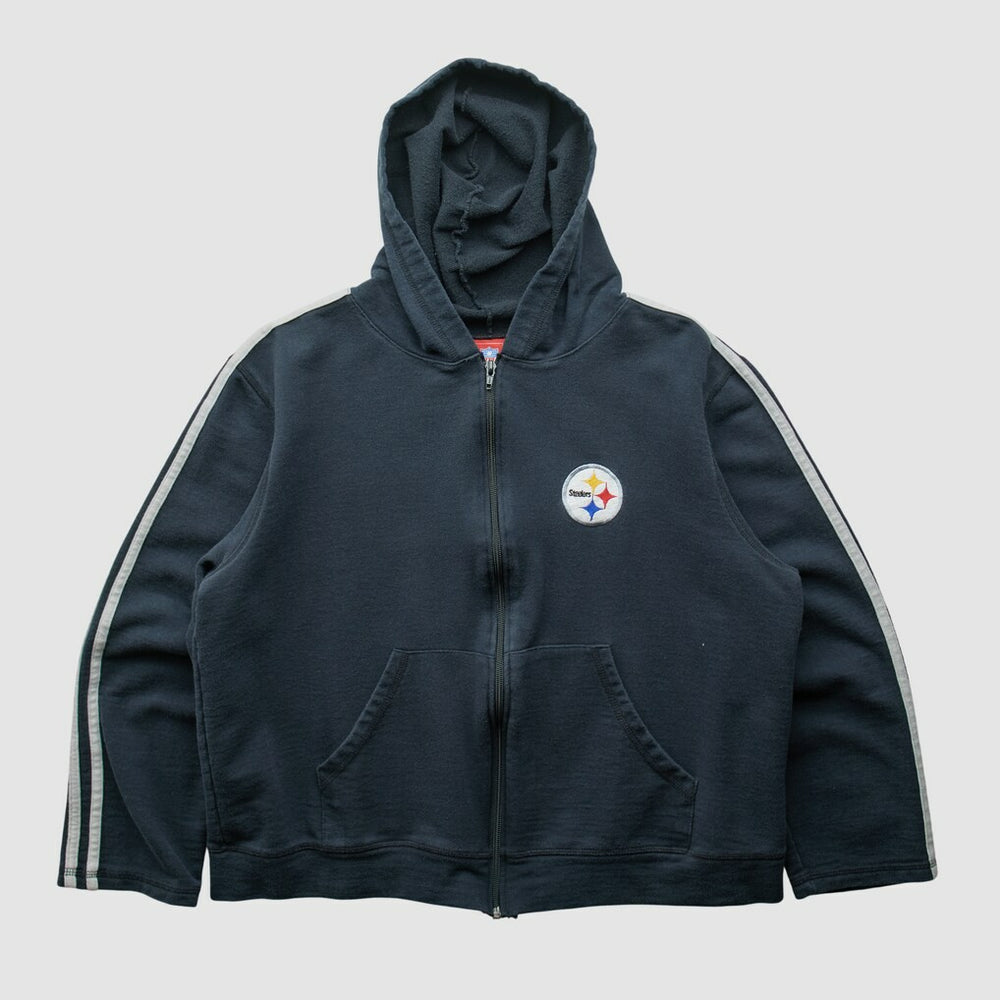 Pittsburgh Steelers NFL 2000s Hooded Full Zip Sweatshirt - Black Sweatshirts