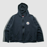 Pittsburgh Steelers NFL 2000s Hooded Full Zip Sweatshirt - Black Sweatshirts