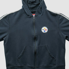 Pittsburgh Steelers NFL 2000s Hooded Full Zip Sweatshirt - Black Sweatshirts