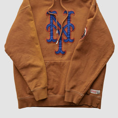 New York Mets Stitches 2000s Hooded Pullover Sweatshirt - Clay - XVintage Pullover