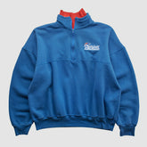 New England Patriots Dodger 90s 1/4 Zip Sweatshirt - Blue Sweatshirts