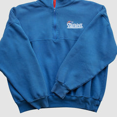 New England Patriots Dodger 90s 1/4 Zip Sweatshirt - Blue Sweatshirts