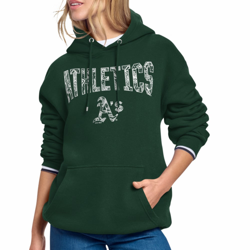Athletics Starter Women's Lace Team Lockup Fleece Hoodie - Green Hoodies