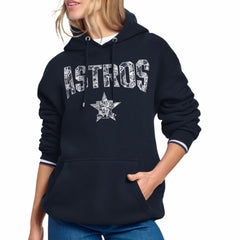 Houston Astros Starter Women's Lace Team Lockup Fleece Hoodie - Navy Hoodies