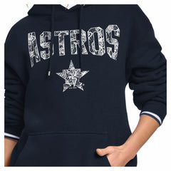 Houston Astros Starter Women's Lace Team Lockup Fleece Hoodie - Navy Hoodies