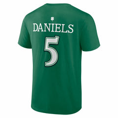 Jayden Daniels Washington Commanders St. Patrick's Day Icon Name & Number T-Shirt - Green T-shirts