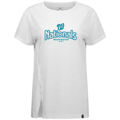 Washington Nationals Levelwear Women's Blue Haven Influx Cornerstone T-Shirt - White T-shirts