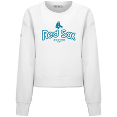 Boston Red Sox Levelwear Women's Judd Cornerstone Cropped Sweatshirt - White Sweatshirts