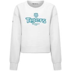 Detroit Tigers Levelwear Women's Judd Cornerstone Cropped Sweatshirt - White Sweatshirts
