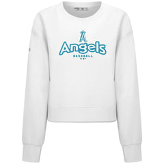 Los Angeles Angels Levelwear Women's Judd Cornerstone Cropped Sweatshirt - White Sweatshirts