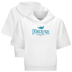 Tampa Bay Rays Levelwear Women's Amber Short Sleeve Cornerstone Hoodie - White Hoodies