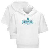 Kansas City Royals Levelwear Women's Amber Short Sleeve Cornerstone Hoodie - White Hoodies