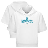 Washington Nationals Levelwear Women's Amber Short Sleeve Cornerstone Hoodie - White Hoodies