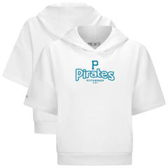 Pittsburgh Pirates Levelwear Women's Amber Short Sleeve Cornerstone Hoodie - White Hoodies